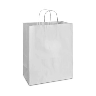 Пакет-сумка бумажная, размер 22*12*25 см, белый