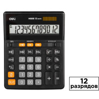 Калькулятор настольный Deli "М888", 12 разрядов, 158*203*31 мм, черный