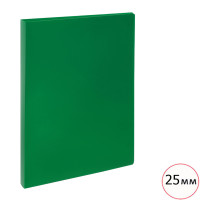 Папка Стамм, А4 формат, на 2 кольцах, корешок 25 мм, зеленая