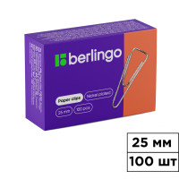 Кеңсе қыстырғыштары Berlingo, 25 мм, 100 дана, металл