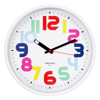 Часы круглые Troyka, d=30 см, белые, пластиковые