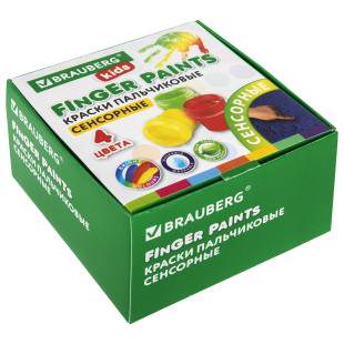 Пальчиковые краски Brauberg Kids, 4 цвета, 160 мл