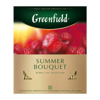 Шай Greenfield Summer Bouquet, шөптік шай, 100 қалташа