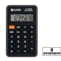 Калькулятор карманный Eleven LC-310NR, 8 разрядный, размеры 69*114*14 мм
