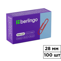 Кеңсе қыстырғыштары Berlingo, 28 мм, 100 дана, түрлі-түсті