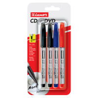 Набор маркеров для CD/DVD Luxor, ширина линии 1 мм, 4 цвета
