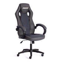 Игровое компьютерное кресло Racer GT, искусственная кожа/ткань, серый