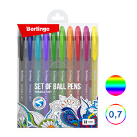 Набор шариковых цветных ручек Berlingo "Triangle 100T", 0,7 мм, 10 шт в упаковке, ассорти