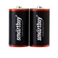 Батарейки Smartbuy Super Heavy Duty бочонок D R20, 1.5V, солевые, 2 шт./уп, цена за упаковку