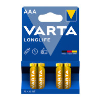 Батарейки Varta LONGLIFE Micro мизинчиковые AAA LR03, 1.5V, 4 шт./уп, цена за упаковку