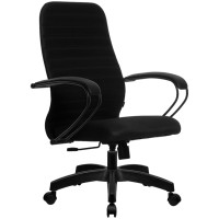 Кресло для персонала Метта SU-СP-10 PL, ткань черная, пластик черный