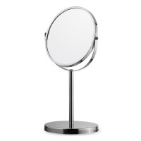 Зеркало настольное Brabix, круглое, диаметр 17 см, высота 35 см, двустороннее с увеличением