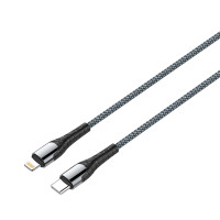 Интерфейсный кабель Ldnio LC111, Type-С - Lightning, 1 м, серый