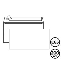 Көлденең конверт KurtStrip, пішімі Е65 (110*220 мм), ақ, жұлмалы лента, 200 дана/қапт