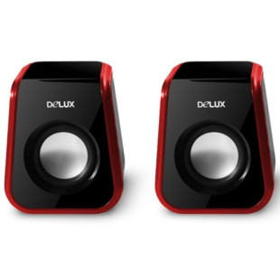 Акустическая система Delux DLS-Q1UR, 4 Вт, MiniJack 3.5, USB, черно-красная