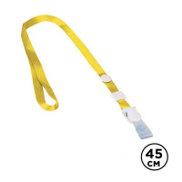 Шнурок для бейджа Brauberg, длина 45 см, съемный пластиковый клип-замок с петелькой, желтый