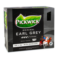 Шай Pickwick Earl Grey, бергамот қосылған қара шай, 100 қалташа