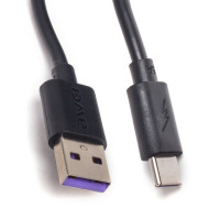 Интерфейсный кабель Awei Type-C CL-113T, USB - Type-C, 30 см, черный