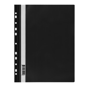 Папка-скоросшиватель Стамм, А4 формат, 160 мкм, черная, с перфорацией
