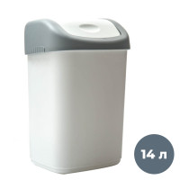 Ведро-контейнер для мусора OfficeClean, 14 л, качающаяся крышка, пластик, серое