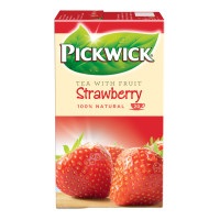 Шай Pickwick Strawberry, құлпынай қосылған қара шай, 20 қалташа