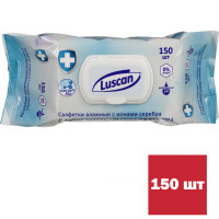 Салфетки влажные Luscan, антибактериальные, 150 штук в упаковке