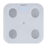 Диагностикалық таразы Scarlett SC-BS33ED47, BLUETOOTH атқарымымен, максималды салмақ 150 кг, ақ