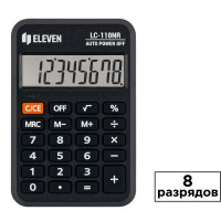 Калькулятор карманный Eleven LC-110NR, 8 разрядный, размеры 58*88*11 мм