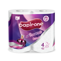 Туалетная бумага рулонная Papirone Velvet Aroma, 4-х слойная, 4 рулона, белая