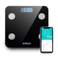Диагностические весы Kitfort KT-805, с функцией BLUETOOTH, максимальный вес 180 кг, черные