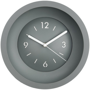 Часы круглые Troyka, d=25,4 см, серые, пластиковые, без стекла