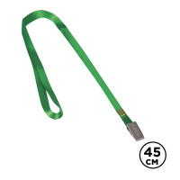 Шнурок для бейджа Brauberg, длина 45 см, металлический клип, зеленый