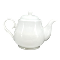 Чайник для заварки Yiwumart TNT12704 , с крышкой, 615 мл, высота-13 см, горлышко-7 см, фарфор, белый