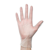 Перчатки виниловые, размер L, прозрачнобелые, 100 шт/упак