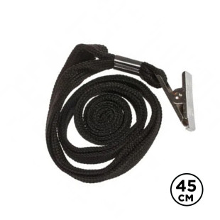 Шнурок для бейджа OfficeSpace, длина 45 см, металлический клип, черный