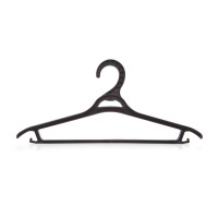 Вешалка для одежды OfficeClean, пластиковая, размер 50-54, плоская, крючки, цвет черный