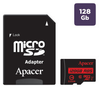 Карта памяти 128 Gb, Apacer "AP128GMCSX10U5-R", micro SDXC, 10 U1 класс скорости, с адаптером