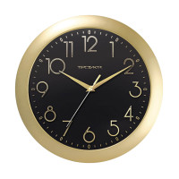 Часы круглые Troyka, d=29 см, золотистые, пластиковые