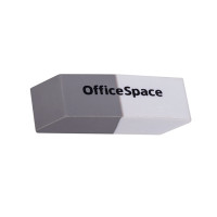 Ластик OfficeSpace, комбинированный, двухцветный, 41*14*8 мм, белый/серый, цена за штуку