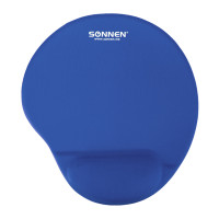Коврик для мыши Sonnen, с подушкой под запястье, гелевый, размер 250*220*20 мм, синий