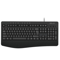 Клавиатура проводная Delux DLK-6060UB, USB, ENG/RUS/KAZ, черная 