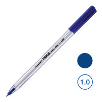 Ручка шариковая Luxor "Trios", 1 мм, корпус прозрачный, синяя, цена за штуку