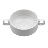 Чашка Yiwumart суповая, с ручками, фарфор, диаметр 10,2 см, 185 мл, белая