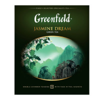 Шай Greenfield Jasmine Dream, жасыл шай, 100 қалташа