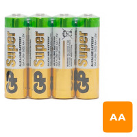 Батарейки GP Super пальчиковые AA LR06 15A, 1.5V, алкалиновые, 4 шт./уп, в пленке