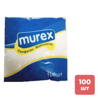Салфетки Murex, 1-слойные, 100 шт., размер листа 24*24 см, белые
