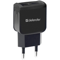 Универсальное USB зарядное устройство Defender EPA-13, 2*USB, 2.1 A, черный