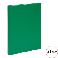 Папка файловая на 40 файлов Стамм, А4 формат, корешок 21 мм, зеленая