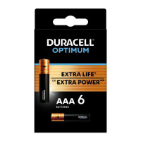 Батареялар Duracell Optimum шынашақты ААА LR03-6BL, 1.5 V, 6 дана/қапт, баға бір қаптамасы үшін