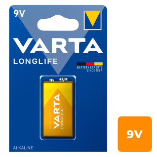Батарейки Varta LONGLIFE E-Block крона 9V 6LR61, 9V, 1 шт, цена за штуку